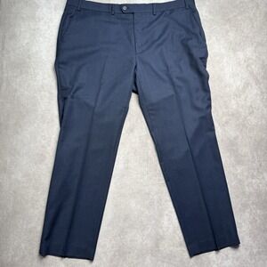 Lauren Ralph Lauren Mens (42x29.5) Glen Check Plaid Wool Blend Dress Pants Blue